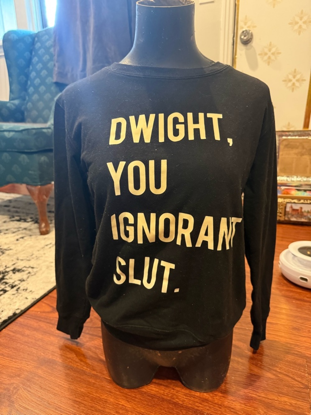 Black “The Office” Sweatshirt with Bold Cream Text